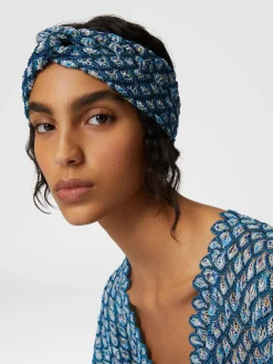 Bandeau en viscose à motif coquille lamé