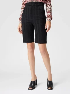 Bermuda en coton et viscose zigzag ton sur ton