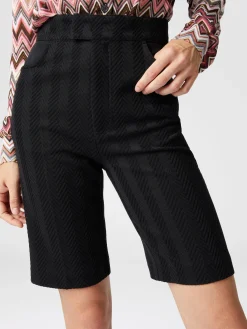 Bermuda en coton et viscose zigzag ton sur ton