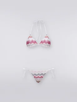 Bikini à crochet à zig zag avec lurex