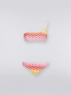 Bikini à épaule dénudée à effet dentelle dégradé avec lurex