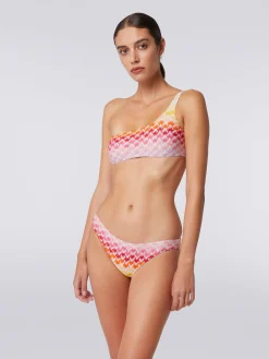 Bikini à épaule dénudée à effet dentelle dégradé avec lurex