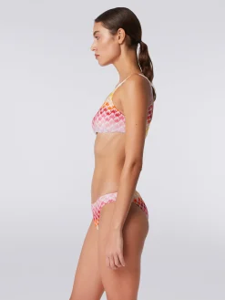 Bikini à épaule dénudée à effet dentelle dégradé avec lurex