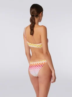 Bikini à épaule dénudée à effet dentelle dégradé avec lurex