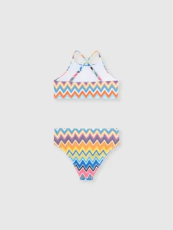 Bikini avec top à imprimé zig zag