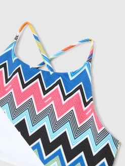 Bikini avec top à imprimé zig zag