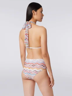 Bikini en crochet avec lurex et slip à taille montante