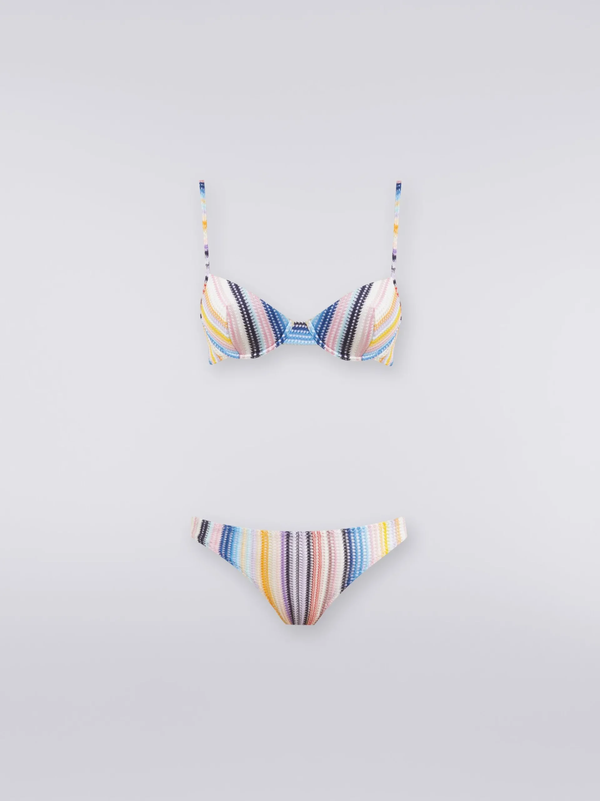 Bikini en maille de viscose rayée