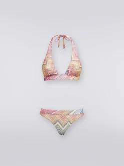 Bikini en tissu à imprimé à zig zag