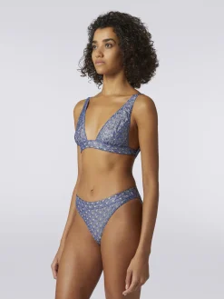 Bikini en viscose effet dentelle avec finition lucide