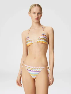 Bikini stretch à imprimé zig-zag