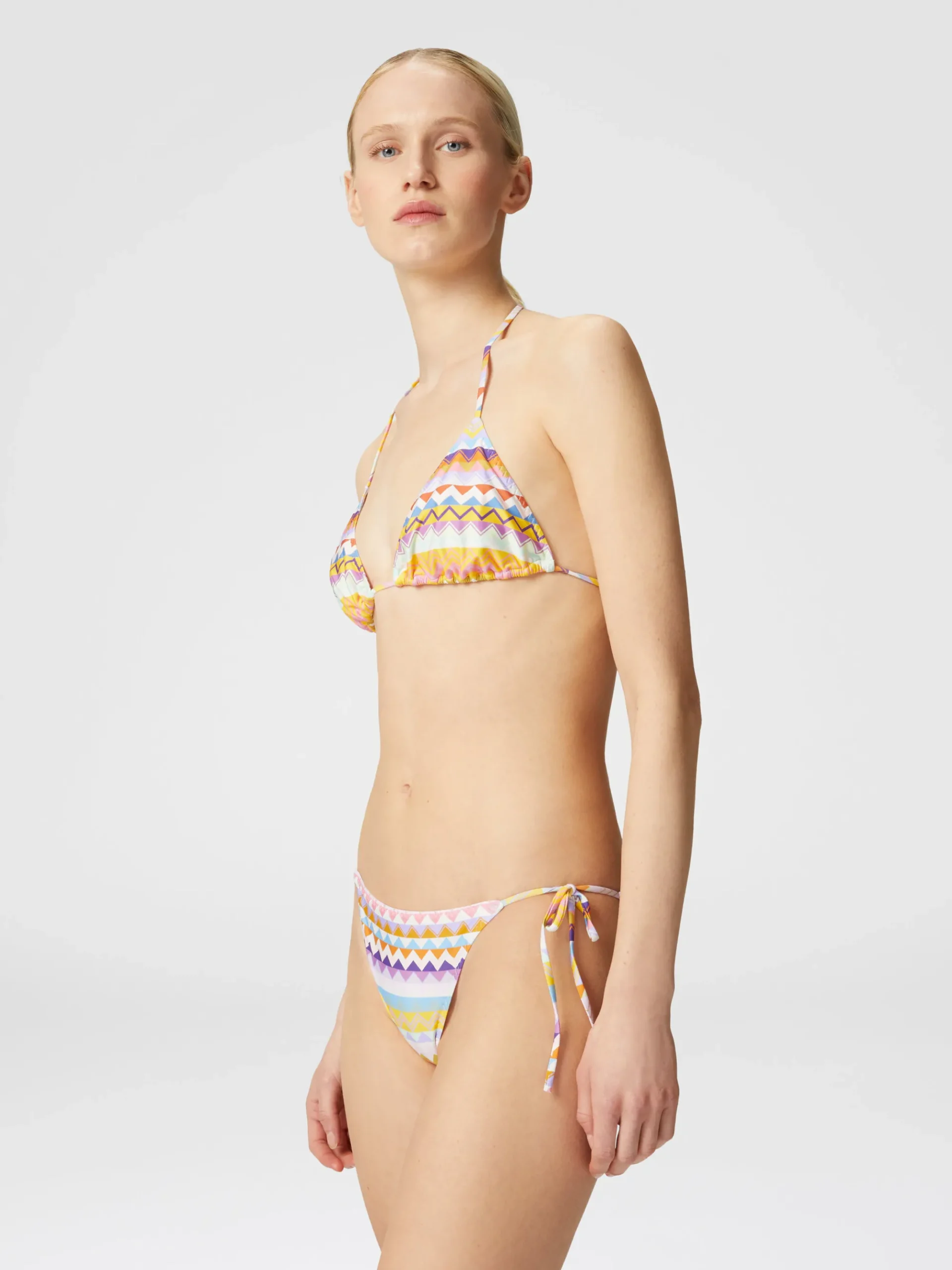 Bikini stretch à imprimé zig-zag