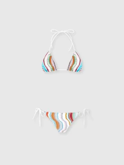 Bikini triangle à motif vague lamé