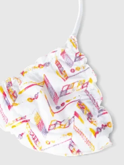 Bikini triangle avec broderie zigzag en 100 % coton