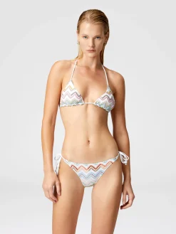 Bikini triangle avec zigzag lamé 3D