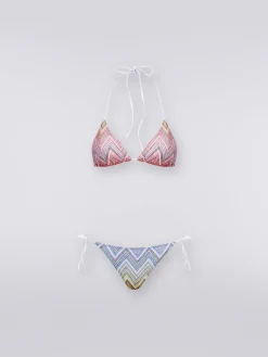 Bikini triangle en tissu à zig zag
