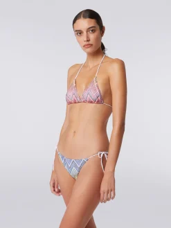 Bikini triangle en tissu à zig zag