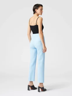 Blazer à simple boutonnage en coton et viscose zigzag ton sur ton