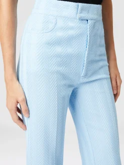 Blazer à simple boutonnage en coton et viscose zigzag ton sur ton