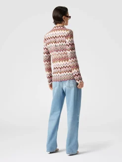 Blazer à simple boutonnage en coton et viscose zigzag