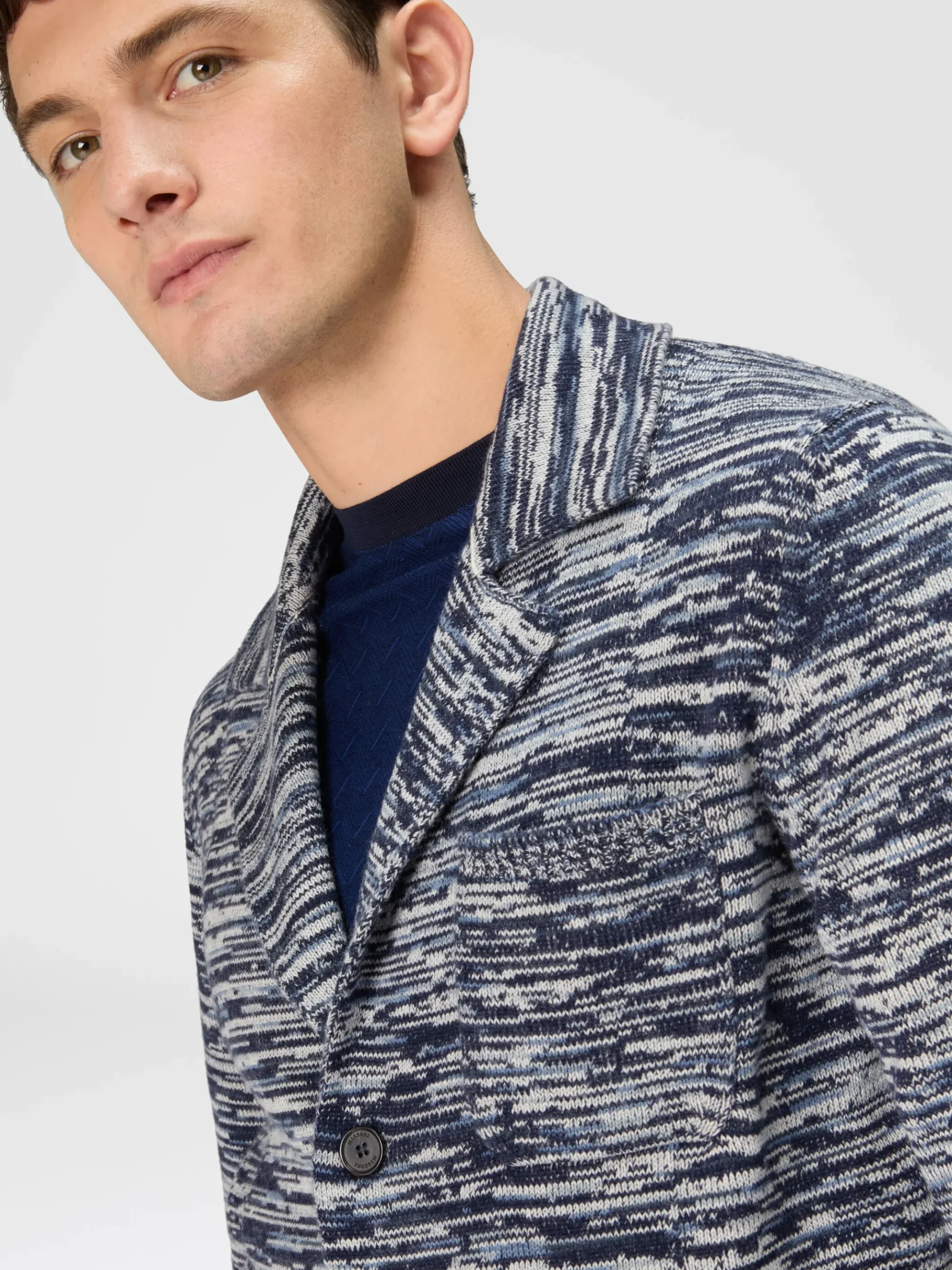 Blazer en cachemire chiné déstructuré