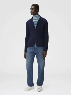 Blazer en tricot de coton et viscose