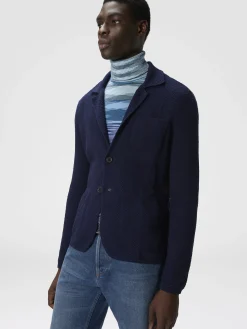 Blazer en tricot de coton et viscose