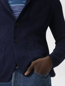 Blazer en tricot de coton et viscose