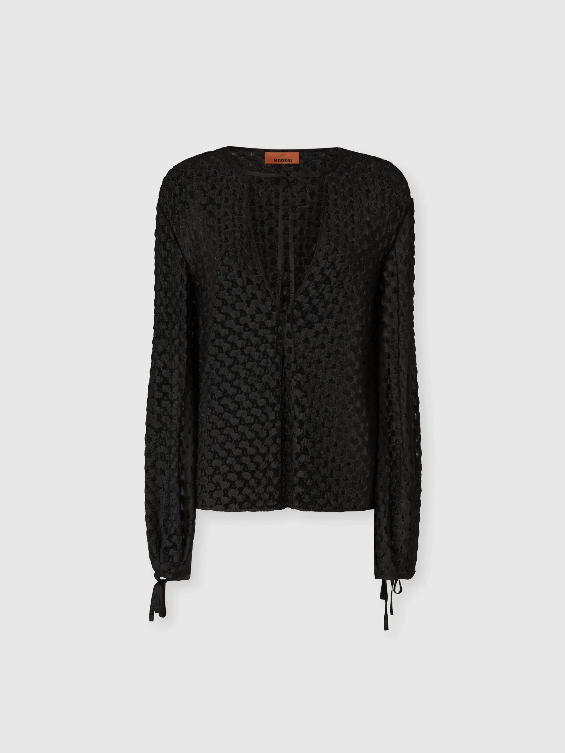 Blouse avec décolleté en V à manches longues en dentelle