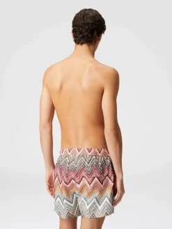 Boxer de bain avec imprimé macro zig zag