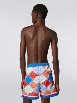Boxer de bain en nylon flammé avec logo
