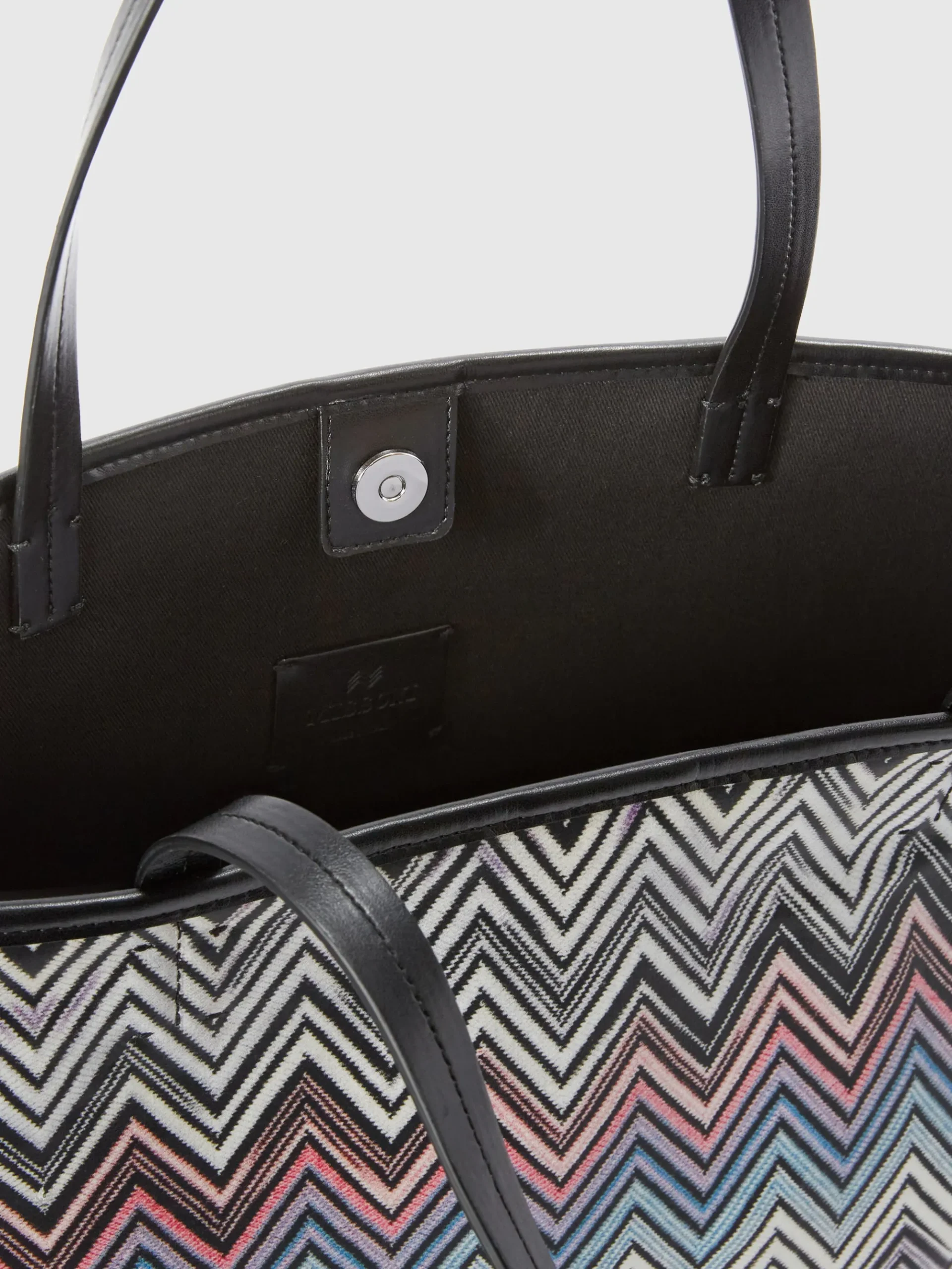 Cabas en coton zig zag avec doubles poignées