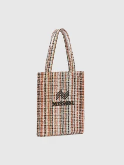 Cabas en tissu lamé avec logo