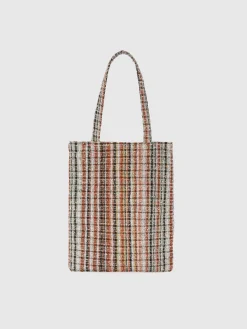 Cabas en tissu lamé avec logo