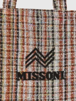 Cabas en tissu lamé avec logo