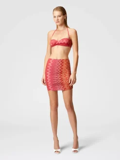 Cache-couche Minskirt en nylon zigzag lamé stretch