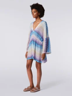 Caftan court à effet dentelle avec lurex