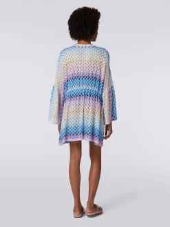 Caftan court à effet dentelle avec lurex