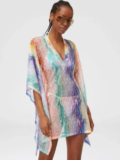 Caftan court à imprimé tie and dye