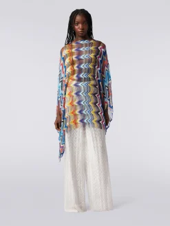 Caftan court en viscose à franges