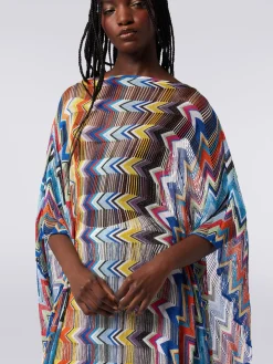 Caftan court en viscose à franges