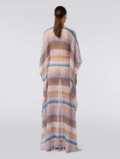 Caftan long avec encolure en V et lurex