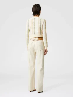 Cardigan à col rond en coton mélangé motif Caperdoni