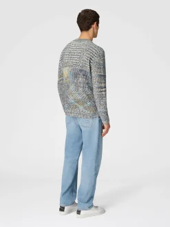 Cardigan en cachemire et laine à motif flammé