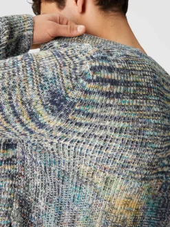 Cardigan en cachemire et laine à motif flammé