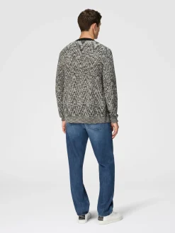 Cardigan en laine à motif flammé