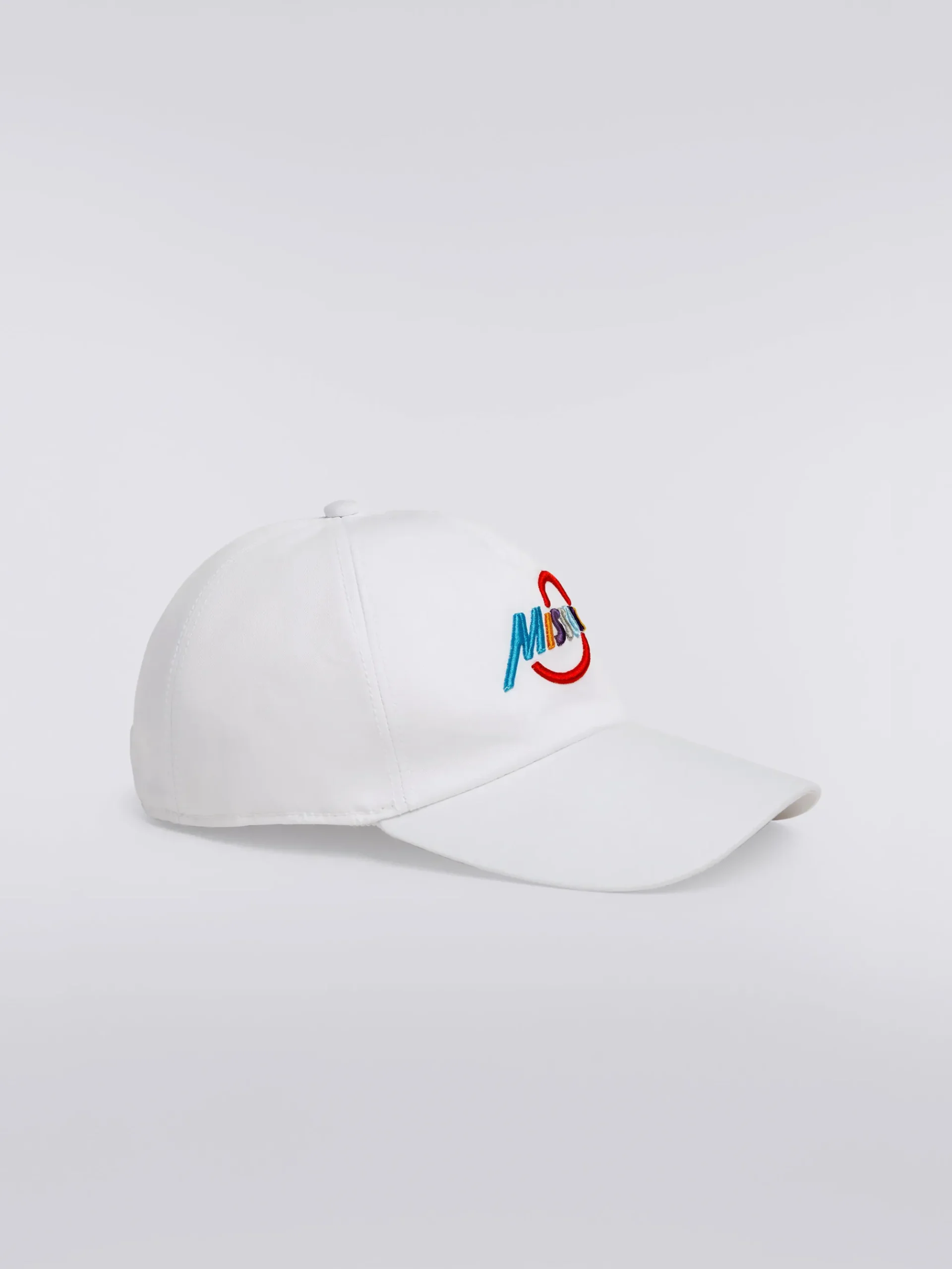 Chapeau avec visière en coton et imprimé logo multicolore