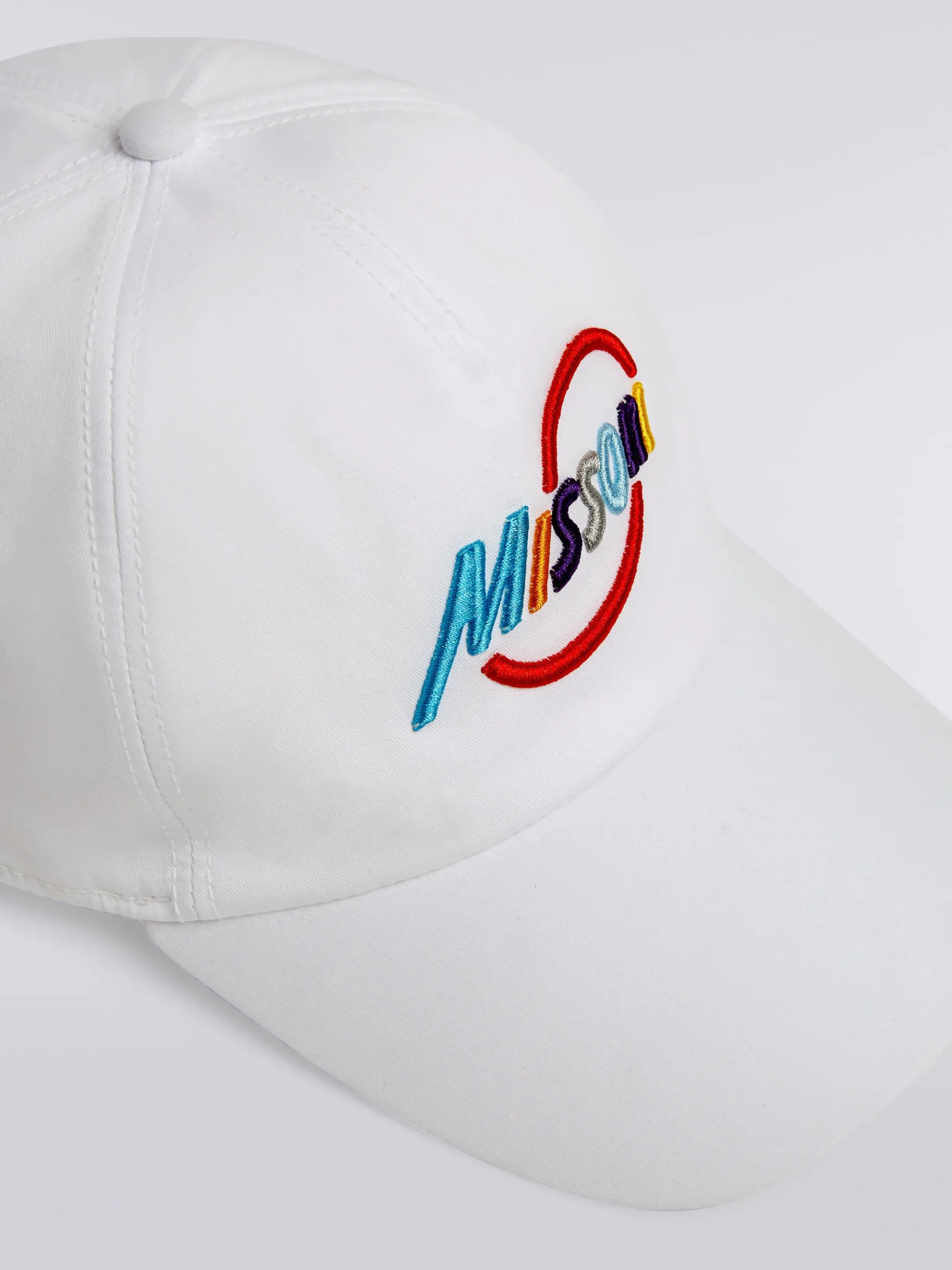 Chapeau avec visière en coton et imprimé logo multicolore