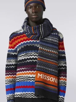 Écharpe en laine jacquard avec logo