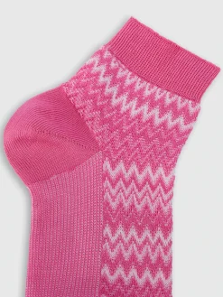 Chaussettes courtes en mélange de coton zig zag
